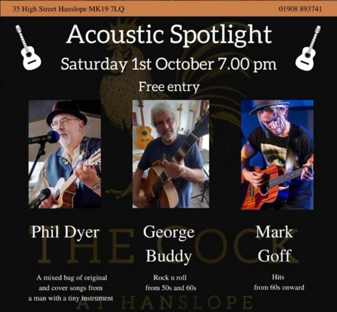 Acoustic Spotlight: Saturday 1st October